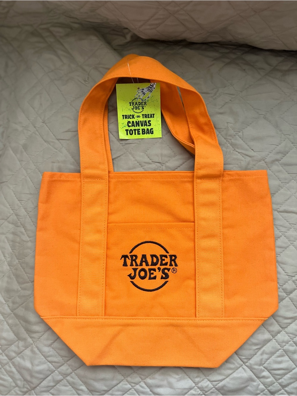 Trader Joe's Orange Canvas Tote Bag